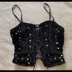 Velvet Unique Tie-Up Urban Outfitters Crop Top